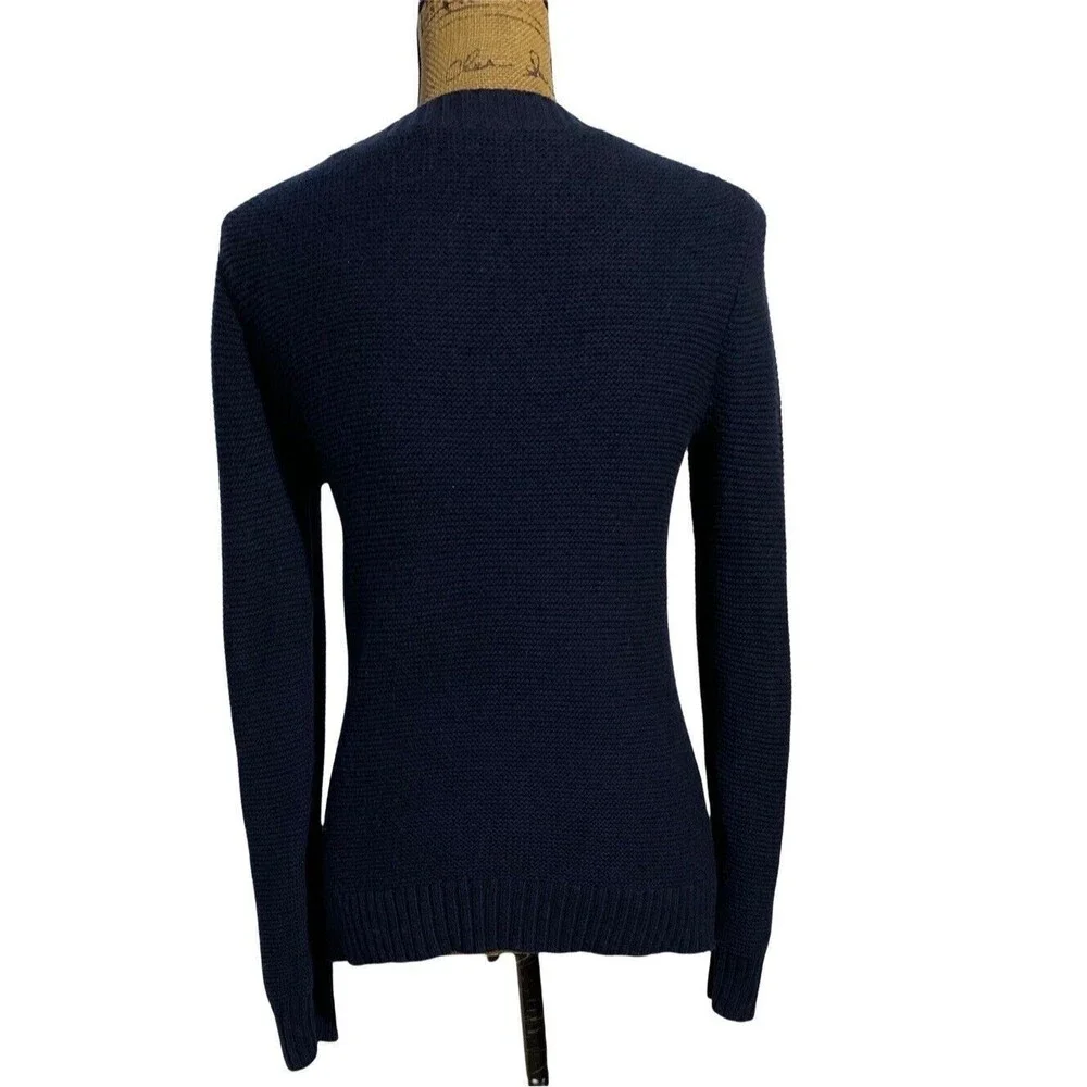J Crew Mercantile Sweater XXS Navy Blue‎ Crew Neck Thick Knit Long Sl Cozy Cute